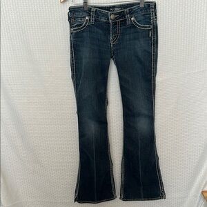 #366 Silver Jeans Blue Flare Wide Leg Denim with Stretch